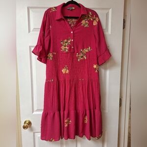 Floral Hot Pink Dress